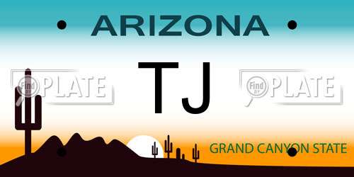 TJ Arizona License Plate