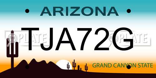 TJA72G Arizona License Plate
