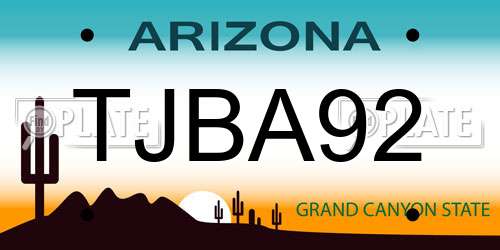TJBA92 Arizona License Plate