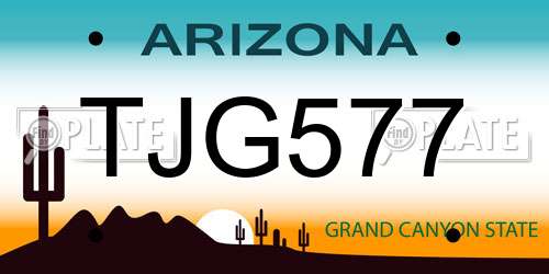 TJG577 Arizona License Plate