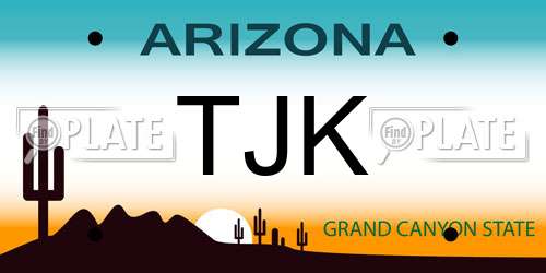 TJK Arizona License Plate
