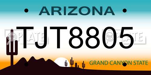 TJT8805 Arizona License Plate