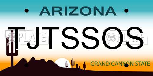 TJTSSOS Arizona License Plate