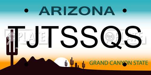 TJTSSQS Arizona License Plate