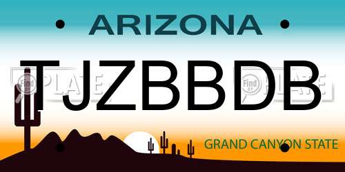 TJZBBDB Arizona License Plate