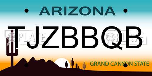 TJZBBQB Arizona License Plate