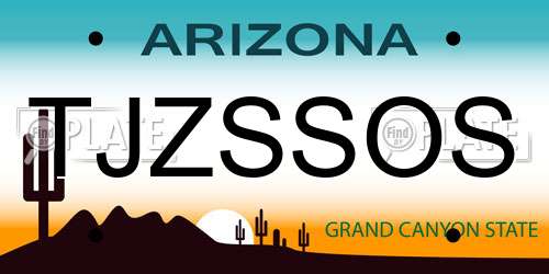 TJZSSOS Arizona License Plate