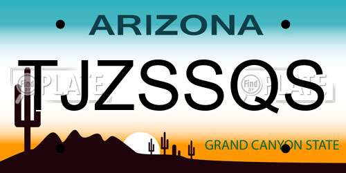 TJZSSQS Arizona License Plate