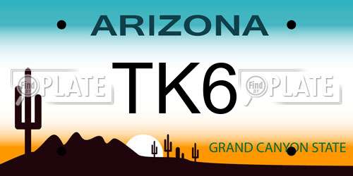 TK6 Arizona License Plate
