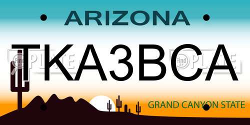 TKA3BCA Arizona License Plate
