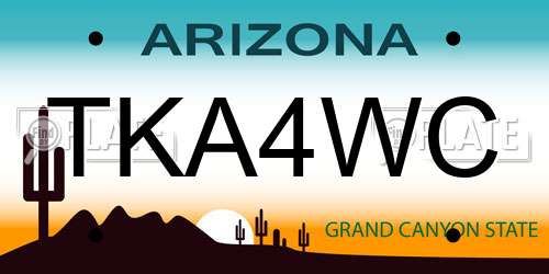 TKA4WC Arizona License Plate