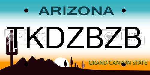 TKDZBZB Arizona License Plate
