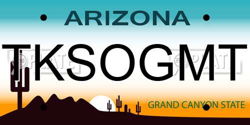 TKSOGMT Arizona License Plate