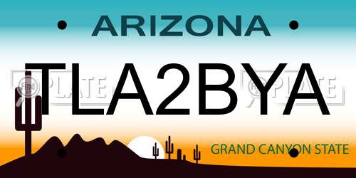TLA2BYA Arizona License Plate
