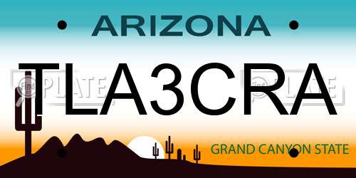 TLA3CRA Arizona License Plate