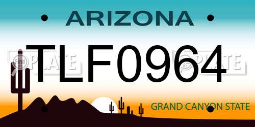 TLF0964 Arizona License Plate
