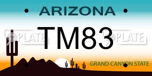 TM83 Arizona License Plate