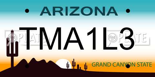 TMA1L3 Arizona License Plate