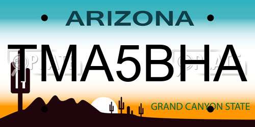 TMA5BHA Arizona License Plate