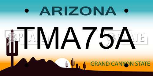 TMA75A Arizona License Plate