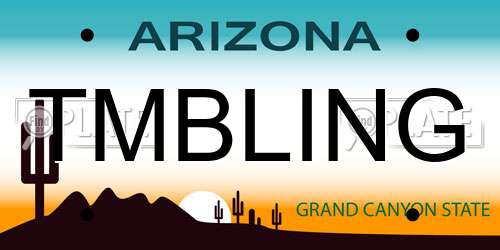 TMBLING Arizona License Plate