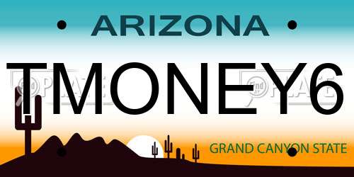 TMONEY6 Arizona License Plate