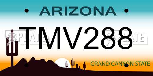 TMV288 Arizona License Plate
