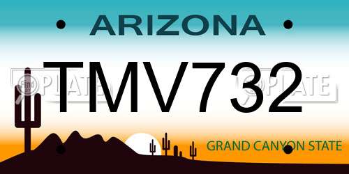 TMV732 Arizona License Plate