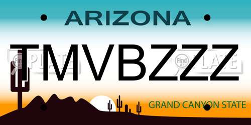 TMVBZZZ Arizona License Plate