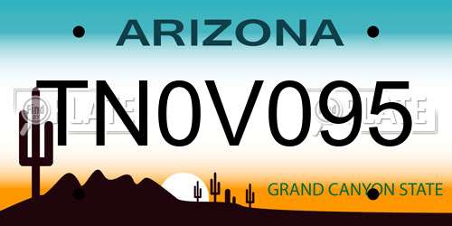 TN0V095 Arizona License Plate