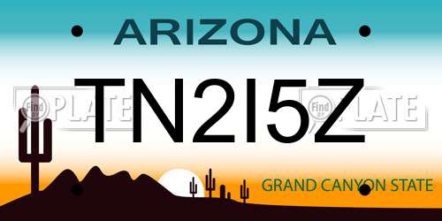 TN2I5Z Arizona License Plate