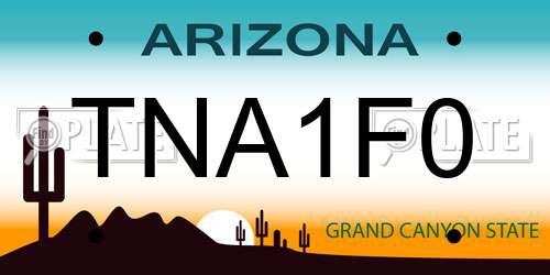 TNA1F0 Arizona License Plate