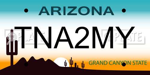 TNA2MY Arizona License Plate