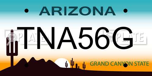 TNA56G Arizona License Plate