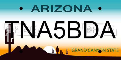 TNA5BDA Arizona License Plate