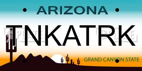 TNKATRK Arizona License Plate