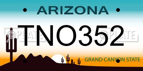 TNO352 Arizona License Plate