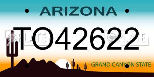 TO42622 Arizona License Plate
