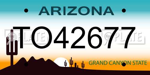 TO42677 Arizona License Plate