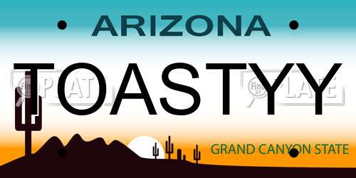 TOASTYY Arizona License Plate
