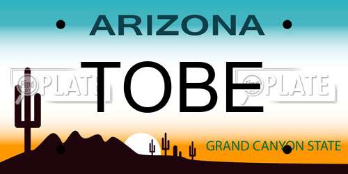 TOBE Arizona License Plate