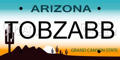 TOBZABB Arizona License Plate