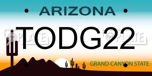 TODG22 Arizona License Plate