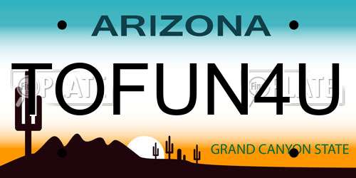 TOFUN4U Arizona License Plate