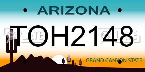 TOH2148 Arizona License Plate