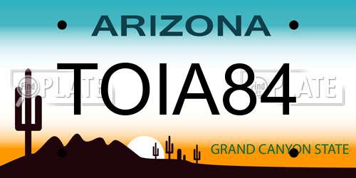 TOIA84 Arizona License Plate