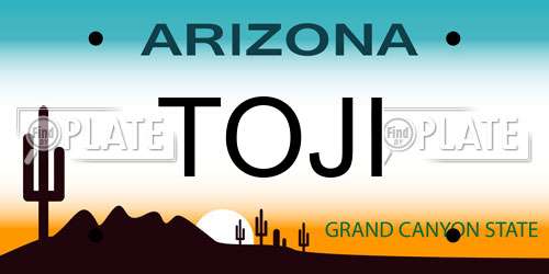 TOJI Arizona License Plate