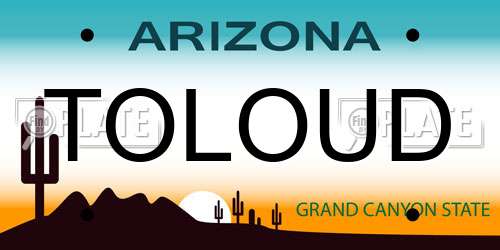 TOLOUD Arizona License Plate