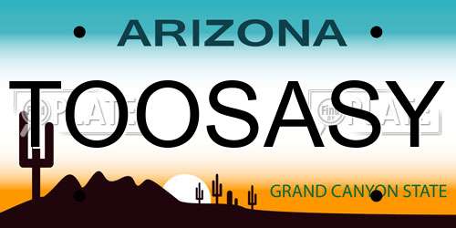 TOOSASY Arizona License Plate