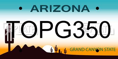 TOPG350 Arizona License Plate